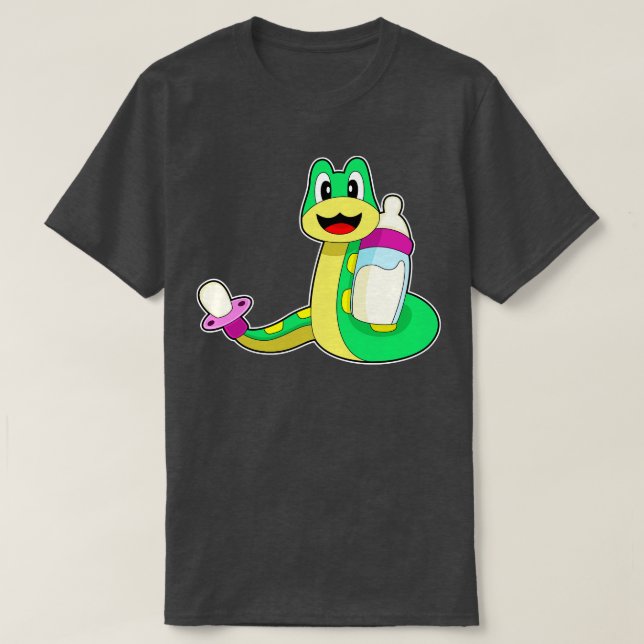 Snake Baby bottle Pacifier T-Shirt (Design Front)