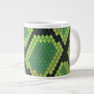 Snake Black and Green Print Large Coffee Mug