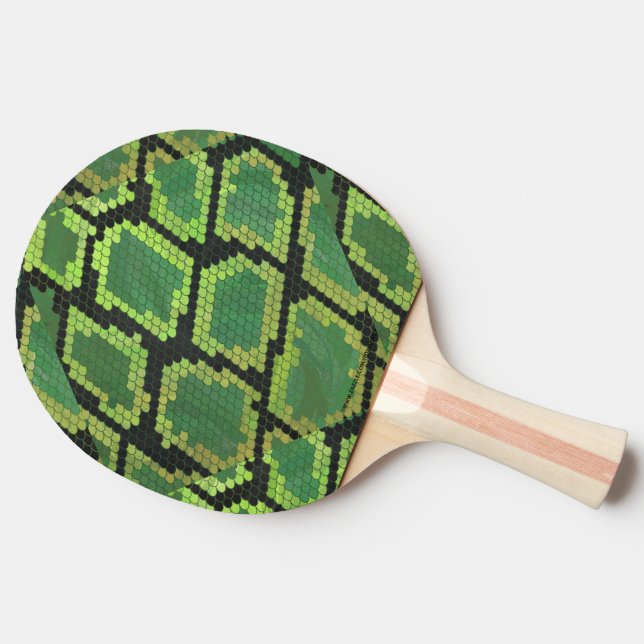 Snake Black and Green Print Ping Pong Paddle (Side)