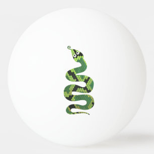 Snake Black and Green Print Silhouette Ping Pong Ball