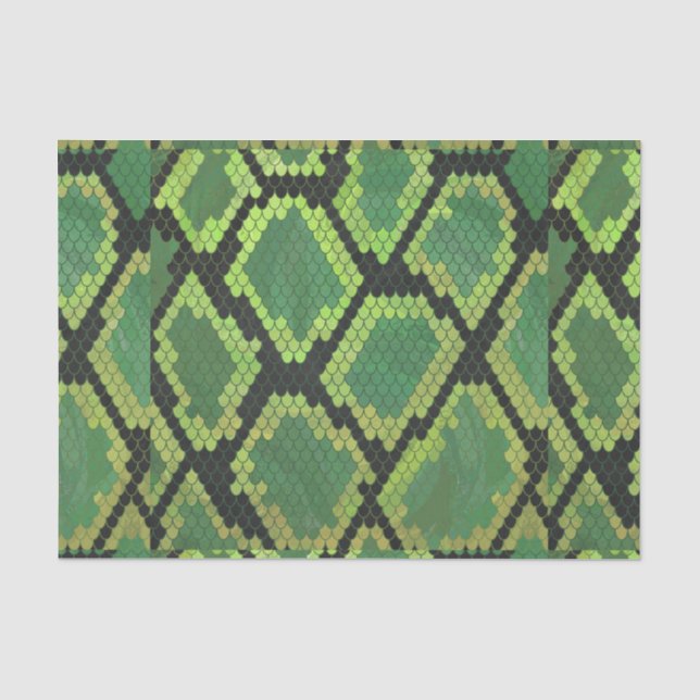 Snake Black and Green Print Tissue Paper (Front)