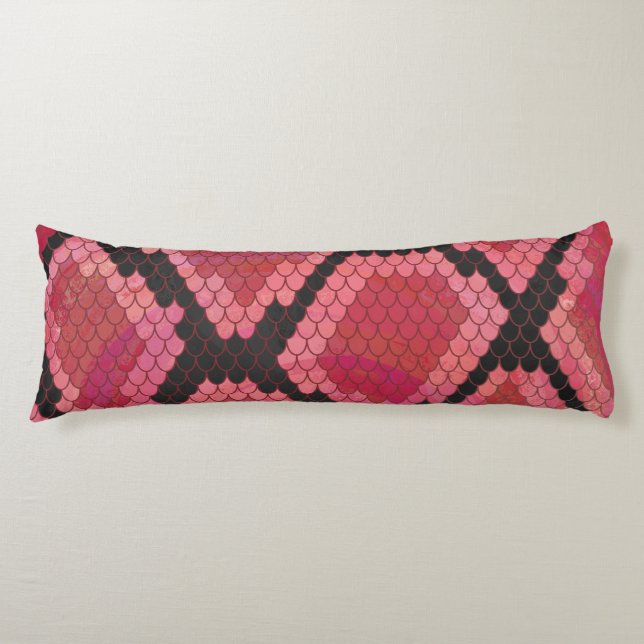 Snake Black and Red Print Body Cushion (Front)