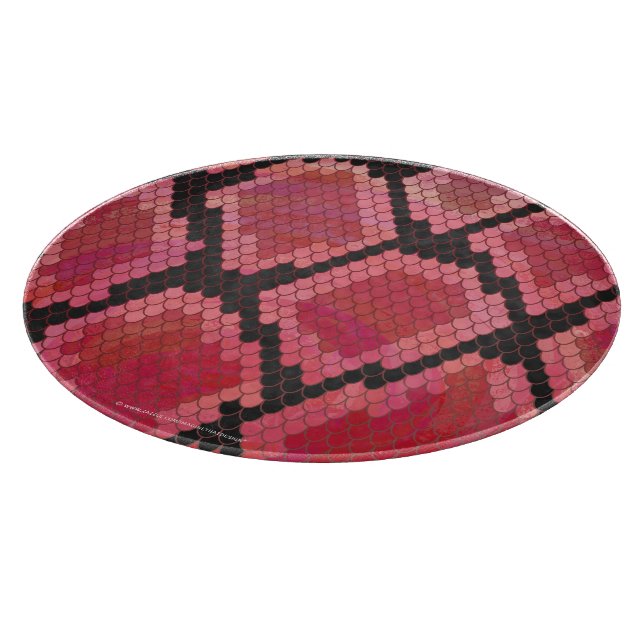 Snake Black and Red Print Cutting Board (Corner)