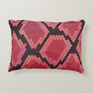 Snake Black and Red Print Decorative Cushion