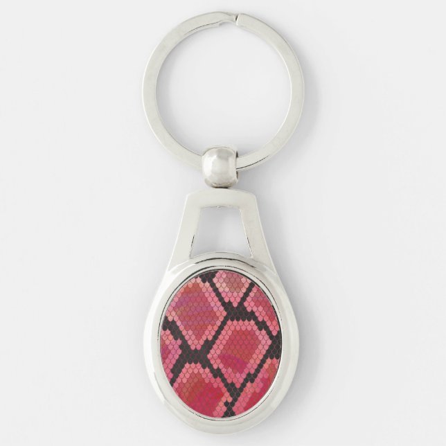 Snake Black and Red Print Key Ring (Front)