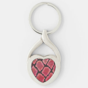 Snake Black and Red Print Key Ring
