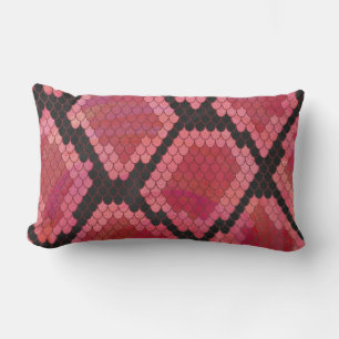 Snake Black and Red Print Lumbar Cushion