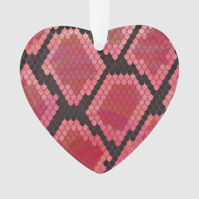 Snake Black and Red Print Ornament (Front)