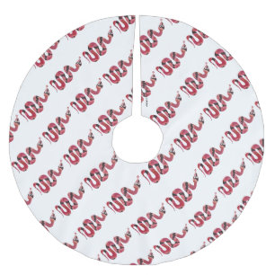 Snake Black and Red Silhouette Brushed Polyester Tree Skirt