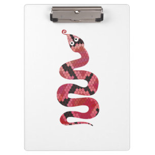 Snake Black and Red Silhouette Clipboard