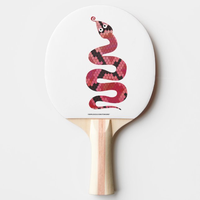 Snake Black and Red Silhouette Ping Pong Paddle (Front)