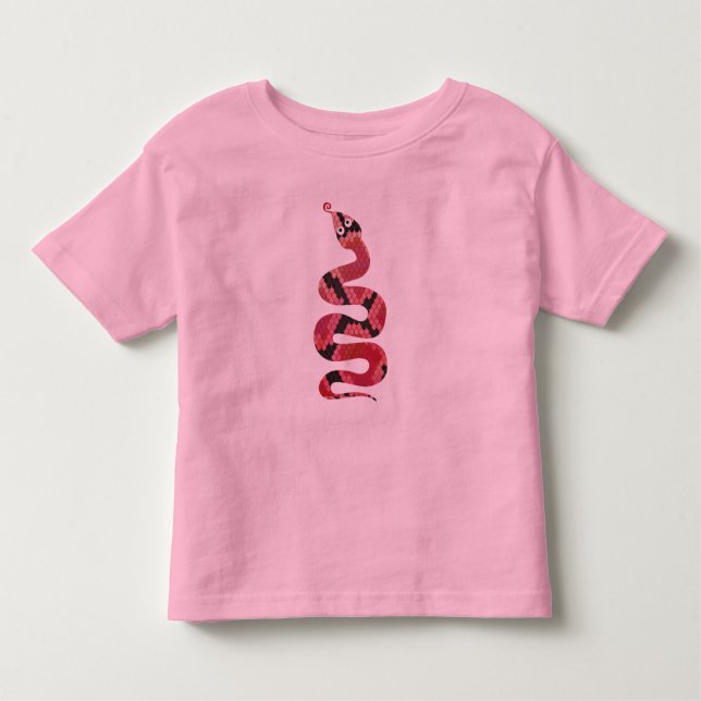 Snake Black and Red Silhouette Toddler T-Shirt (Front)