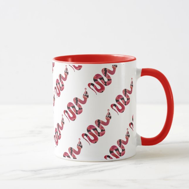 Snake Black and Red Silhouettes Mug (Right)