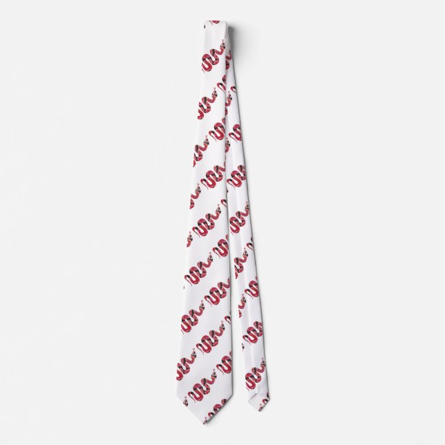 Snake Black and Red Silhouettes Tie (Front)