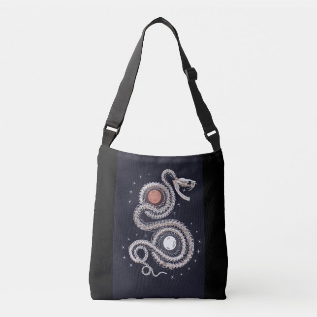 Snake bones totebag crossbody bag (Front)