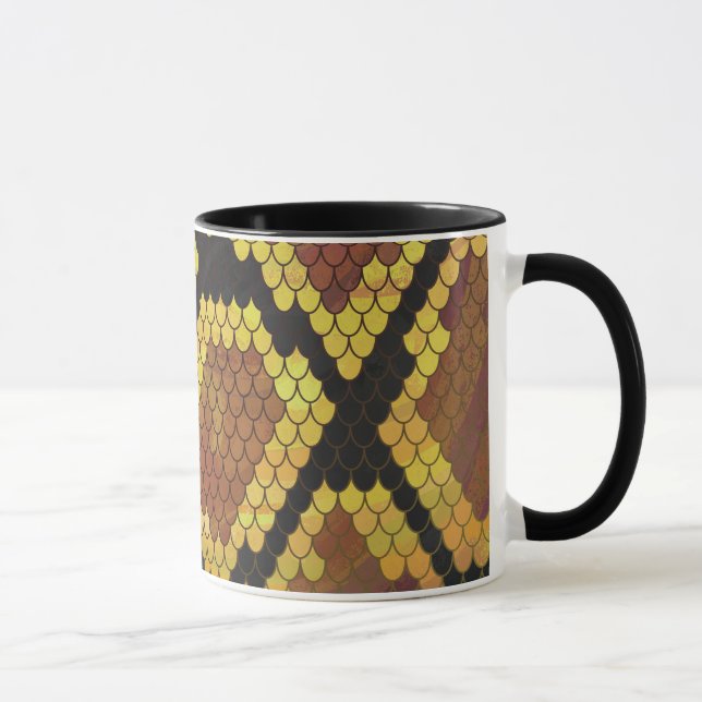 Snake Brown and Gold Print Mug (Right)