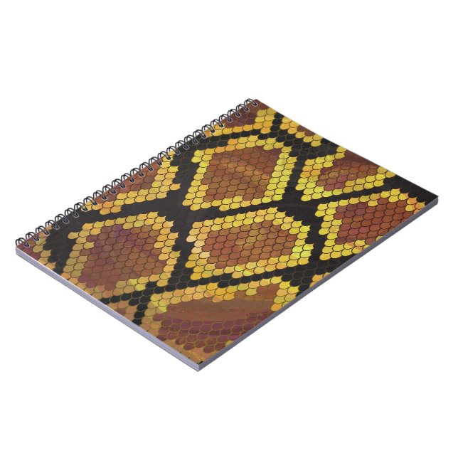 Snake Brown and Gold Print Notebook (Left Side)