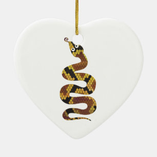 Snake Brown and Gold Silhouette Ceramic Tree Decoration