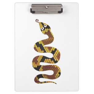 Snake Brown and Gold Silhouette Clipboard