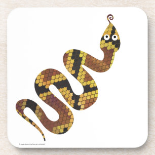 Snake Brown and Gold Silhouette Coaster