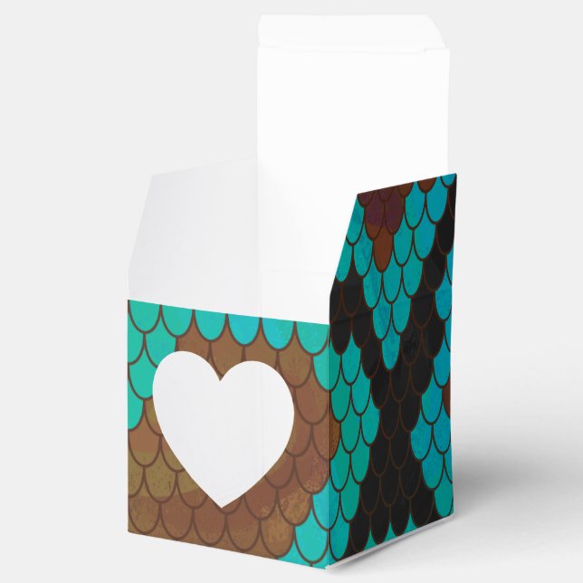 Snake Brown and Teal Print Favour Box (Opened)