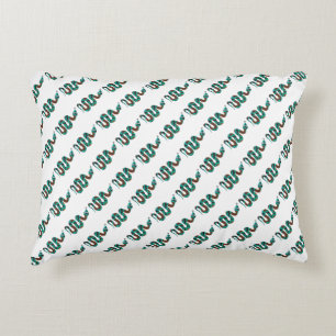 Snake Brown and Teal Print Silhouette Decorative Cushion