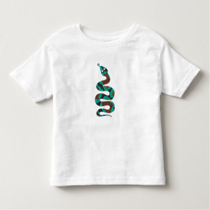 Snake Brown and Teal Print Silhouette Toddler T-Shirt