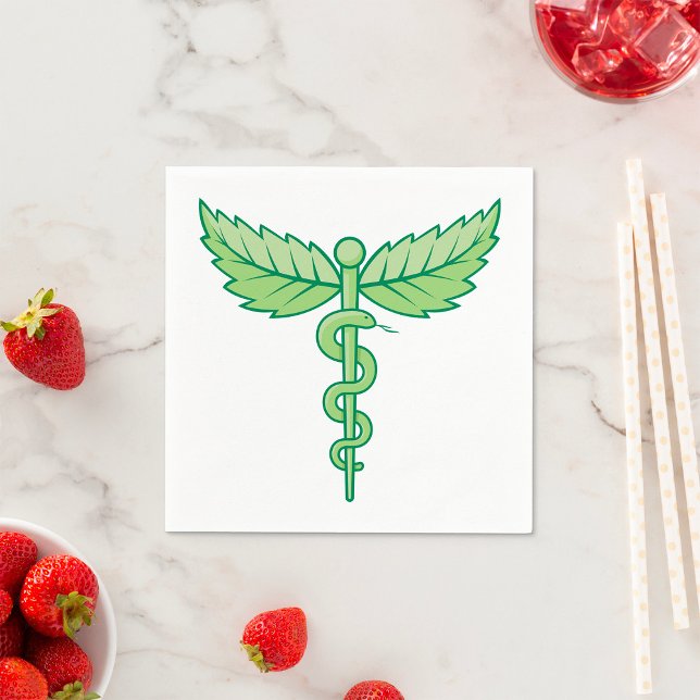 Snake Caduceus Paper Napkins (Creator Uploaded)