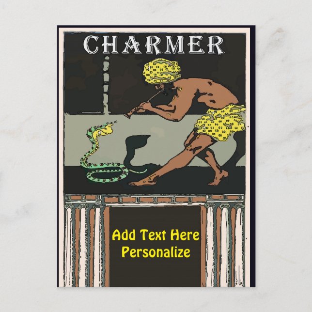 Snake Charmer, add text, Postcard (Front)