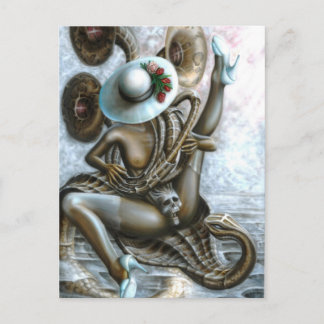 Snake charmer postcard