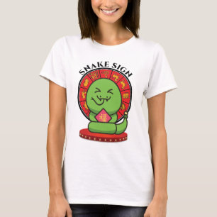 Snake Chinese Zodiac Sign Women White T-Shirt