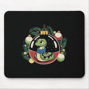 Snake Christmas Ll Cute Reptile Lover Xmas Festive Mouse Pad