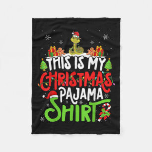 Snake Christmas Pajama Shirt Snake Lover  Fleece Blanket