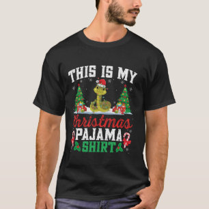 Snake Christmas Santa Hat Pajama Shirt Snake Lover