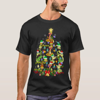 Snake Christmas Tree Cute Christmas Light Santa Sn T-Shirt