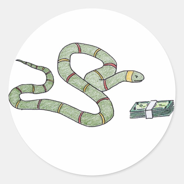 snake classic round sticker (Front)