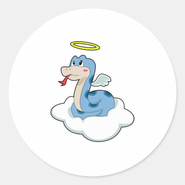 Snake Cloud Angel Classic Round Sticker (Front)