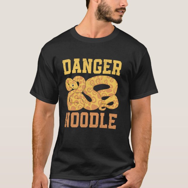 Snake Danger Noodle Serpent Python Wild Reptile T-Shirt (Front)