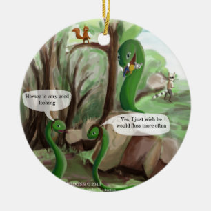 Snake Dental Issues Funny Ceramic Ornament
