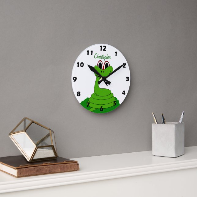 Snake Design Personalised Round Clock (Office)