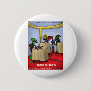 Snake Dineries Funny Gifts Tees Cards & Mugs 6 Cm Round Badge