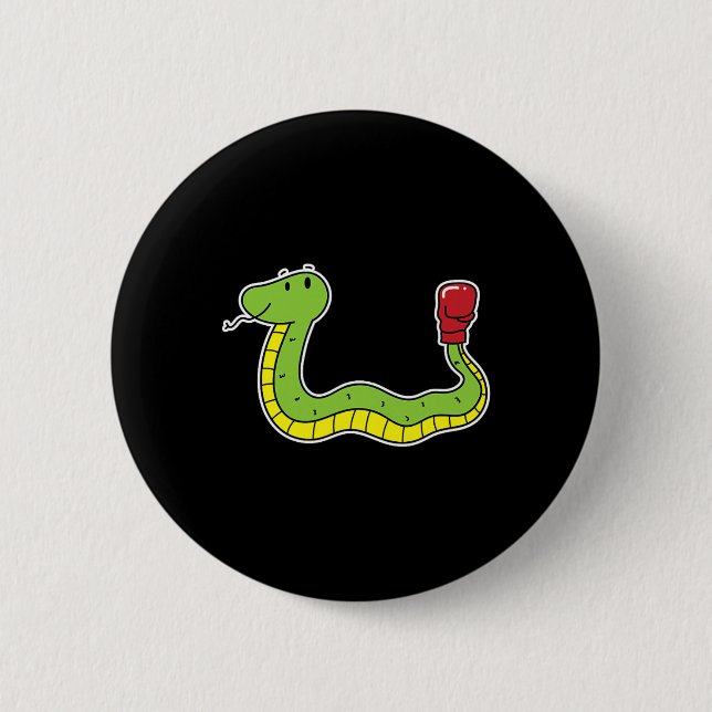 Snake Does Boxing  6 Cm Round Badge (Front)