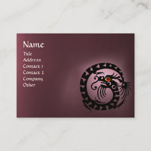 SNAKE DRAGON AMETHYST  purple black red pink Business Card