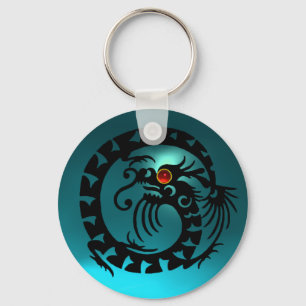 SNAKE DRAGON,black,red  ruby,blue aquamarine Key Ring