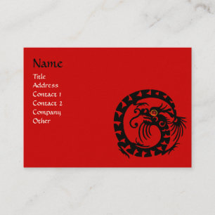 SNAKE DRAGON RUBY black and white red Business Card