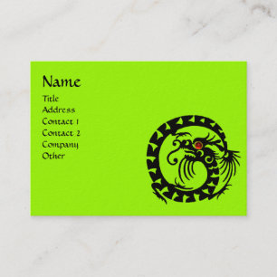 SNAKE DRAGON  RUBY black and white red green Business Card