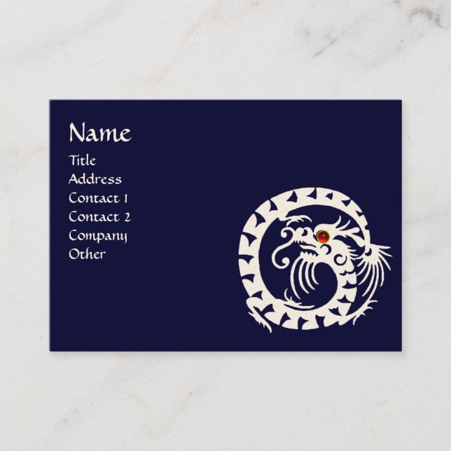 SNAKE DRAGON  RUBY blue white red Business Card (Front)