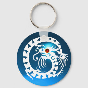 SNAKE DRAGON,white,red ruby, blue sapphire Key Ring
