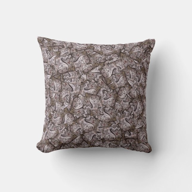 Snake drawing graffiti pattern cushion (Front)