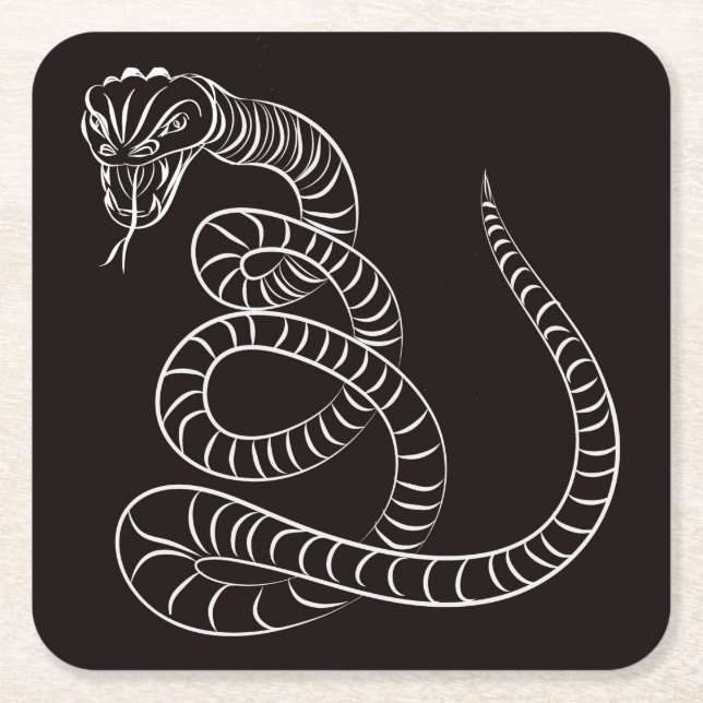 Snake Drawing/Sketch Coaster Set (Front)